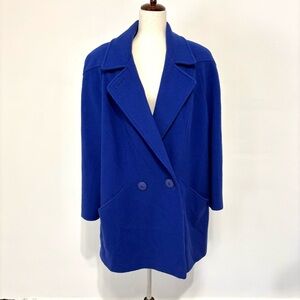 Vintage Sy’s Place Royal Blue Wool Blend Pea Coat